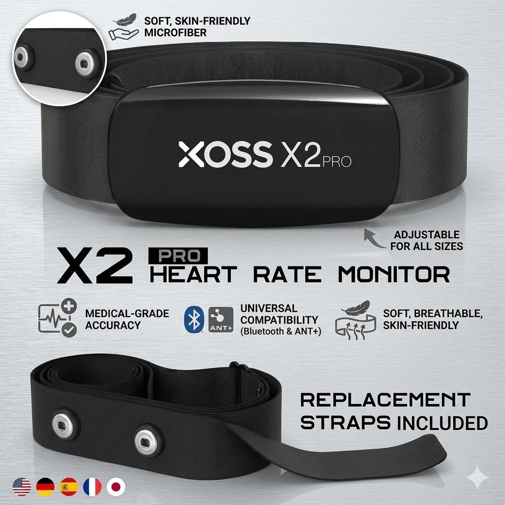 Heart Rate Strap Chest - XOSS X2 Pro Heart Rate Monitor