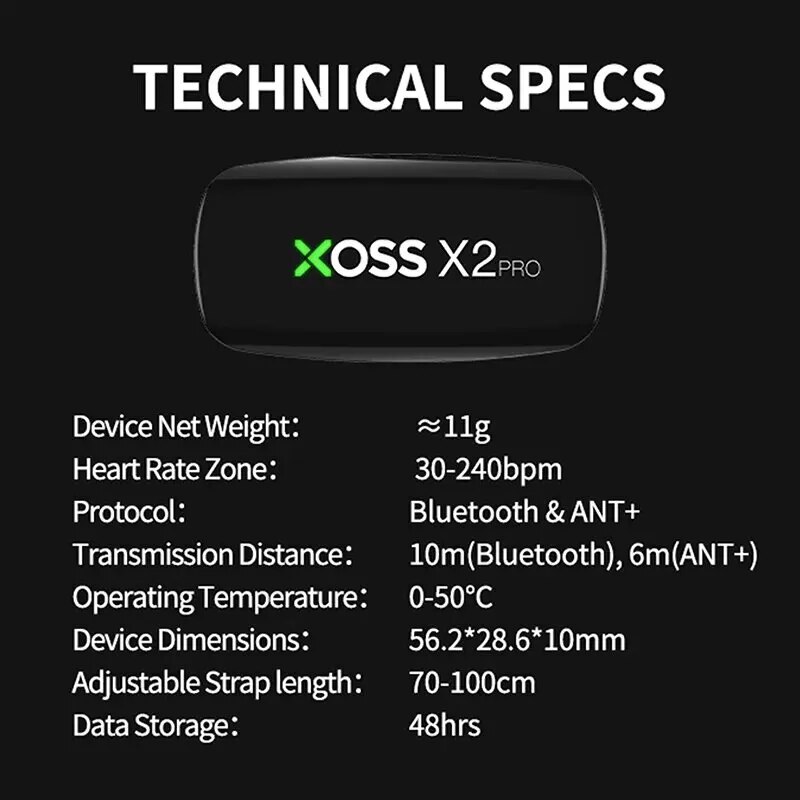 XOSS X2 Pro Chest Strap Heart  - Heart Rate Strap Chest avis et prix